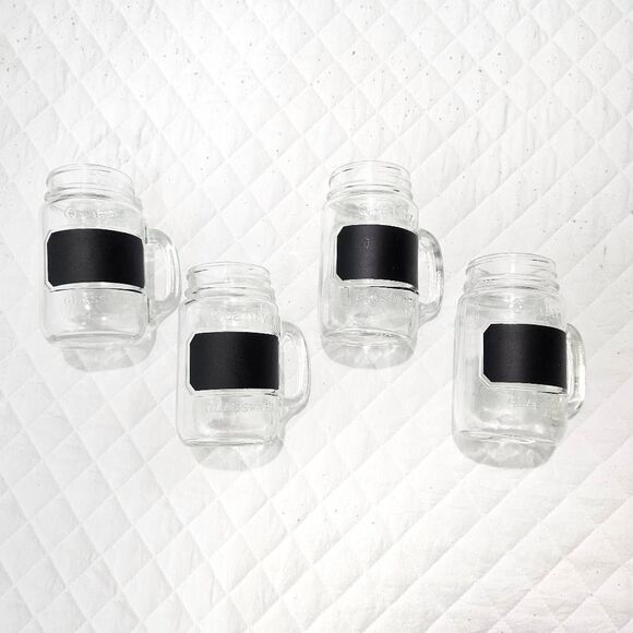 DEL SOL Set of 4 Mason Mugs with Chalkboards, 17oz, Summer Rustic Drink Glasses - Picture 5 of 6